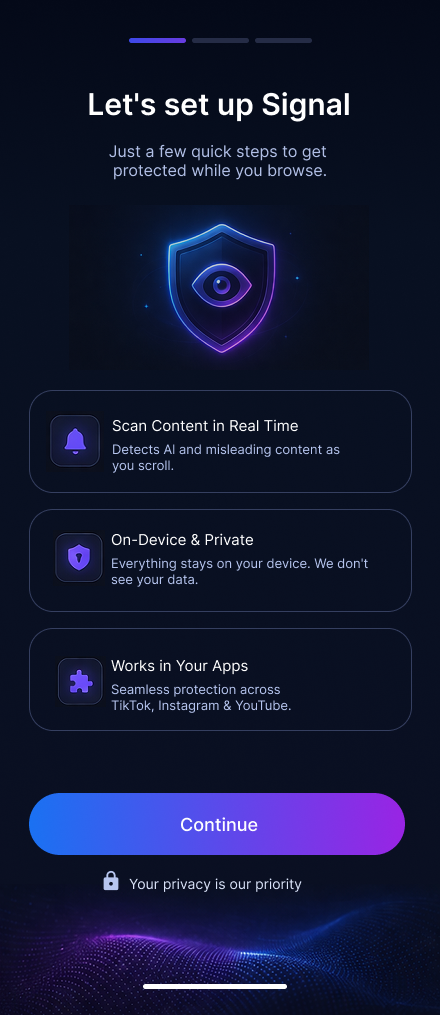 Signal permissions explanation screen