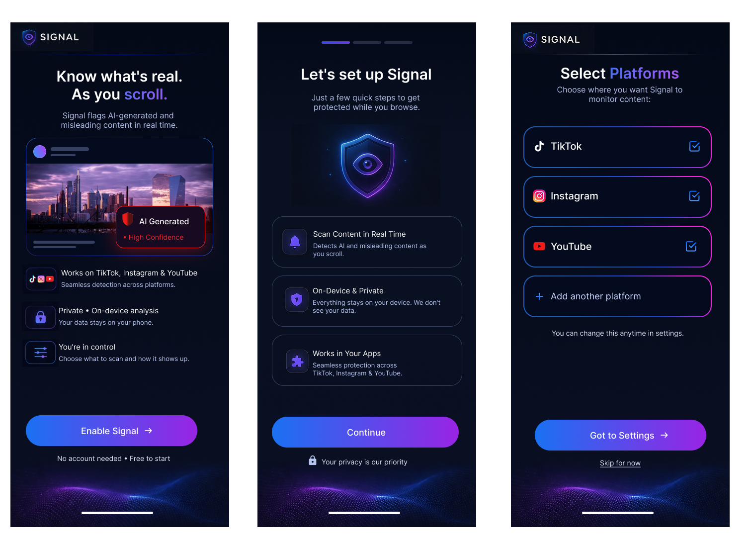 High-fidelity onboarding UI